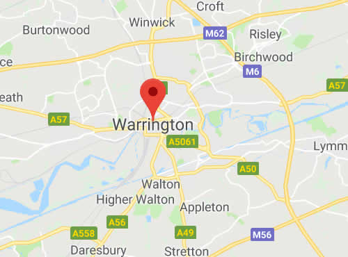 map of Warrington areas we cover